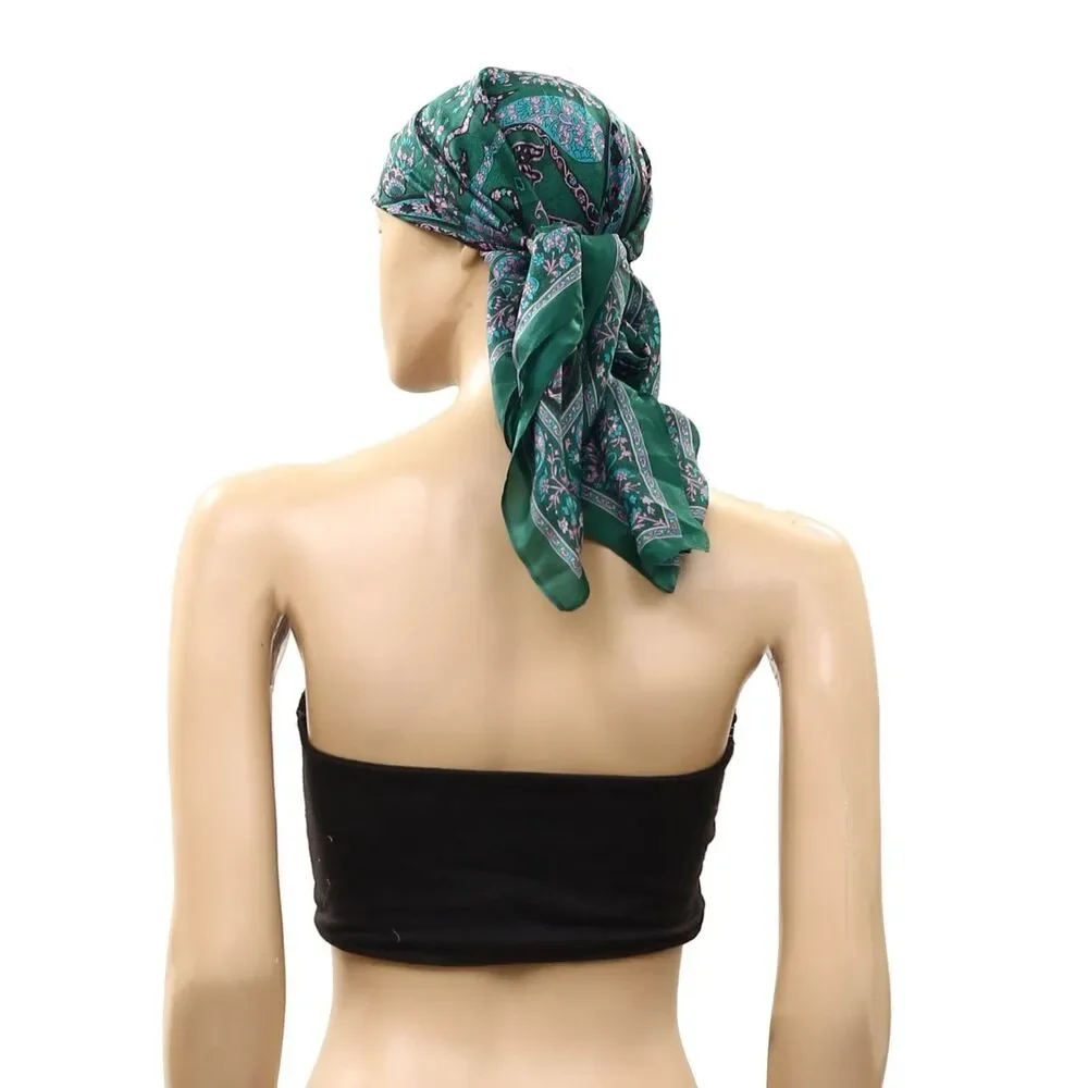 Free People So Silk Printed Bandana Scarf Tube Top Belt Floral Paisley Wrap OS